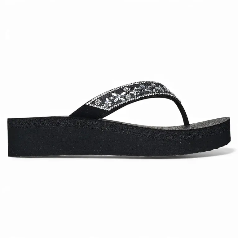 Sandalia Mujer Vinyasa Butterfly Kiss Negro Skechers