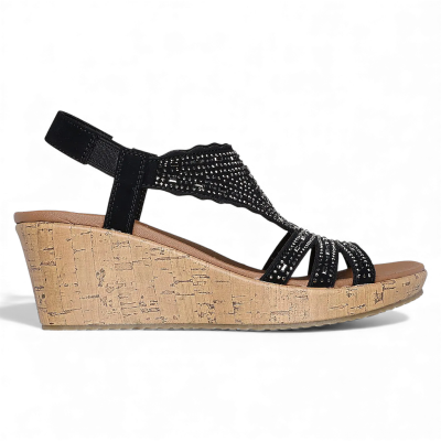 Sandalia Mujer Beverlee Dazzling Charm Blk Skechers