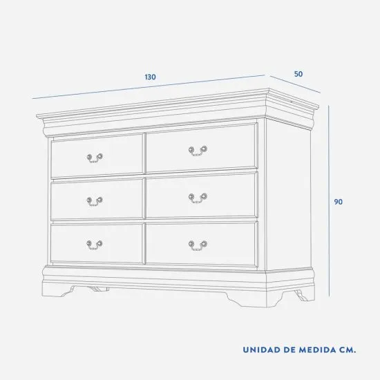 Cómoda 6 Cajones Miró Chocolate Cic - Imagen 7