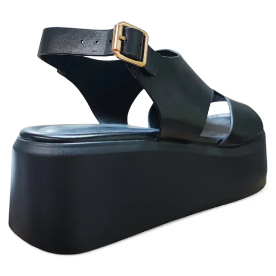 Sandalia Mujer Oasis Negro New Walk - Imagen 3