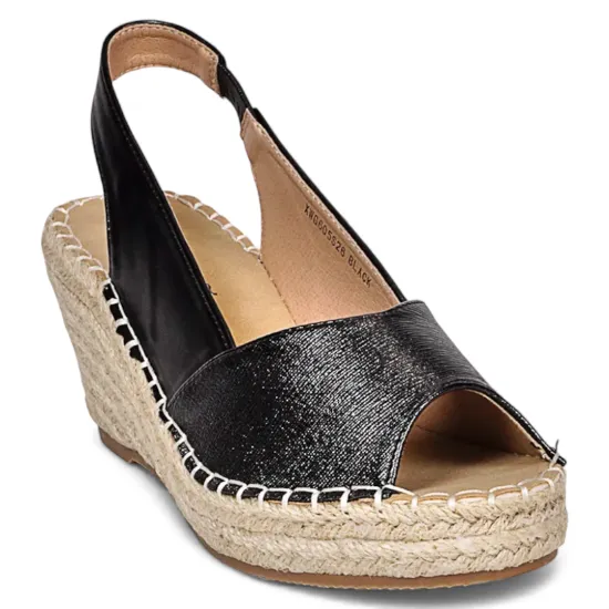 Sandalia Mujer Plataforma Yute Negra Serena Begoña - Imagen 3