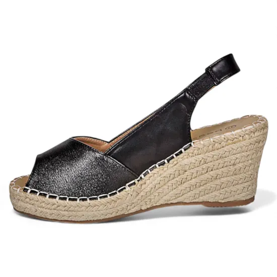 Sandalia Mujer Plataforma Yute Negra Serena Begoña - Imagen 4