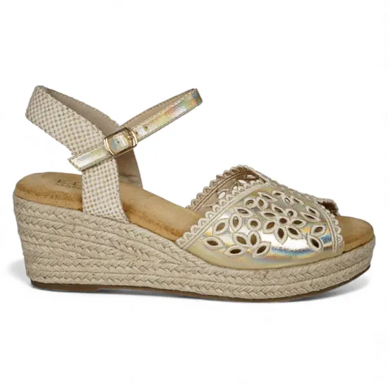 Sandalia Mujer Plataforma Yute Gold Aurora Begoña - Imagen 2