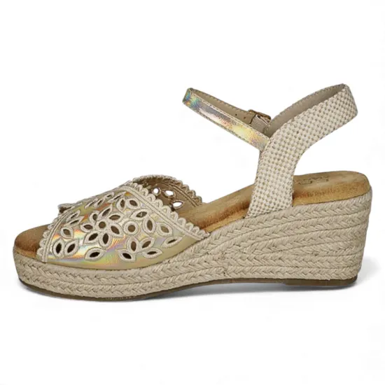 Sandalia Mujer Plataforma Yute Gold Aurora Begoña - Imagen 3