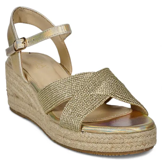 Sandalia Mujer Plataforma Yute Dorada Daisa Begoña - Imagen 5