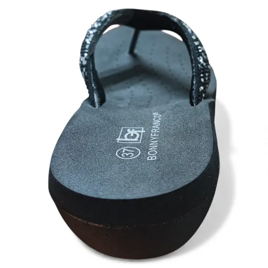Sandalia Mujer Negra Shine Bonny Franco - Imagen 5