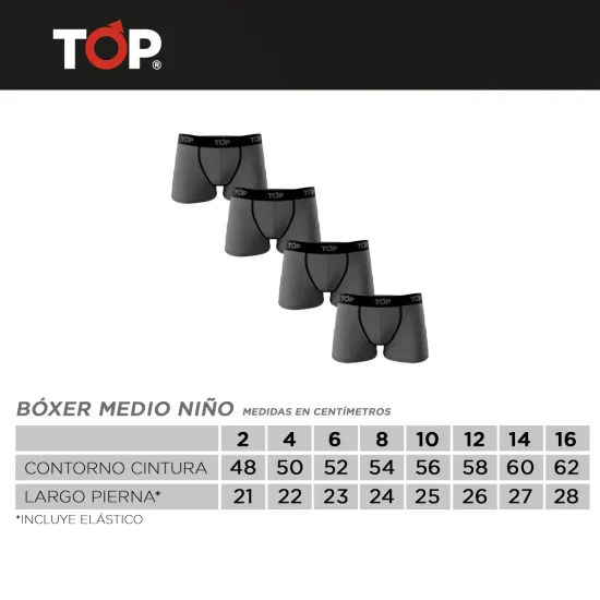 Pack 5 Bóxer Niño Algodón Color Pack 5 C5 22 - Imagen 5