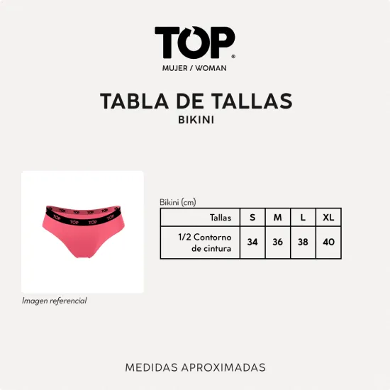 Pack 3 Calzon Bikini Mujer Elasticado C14 Algodon TOP - Imagen 5