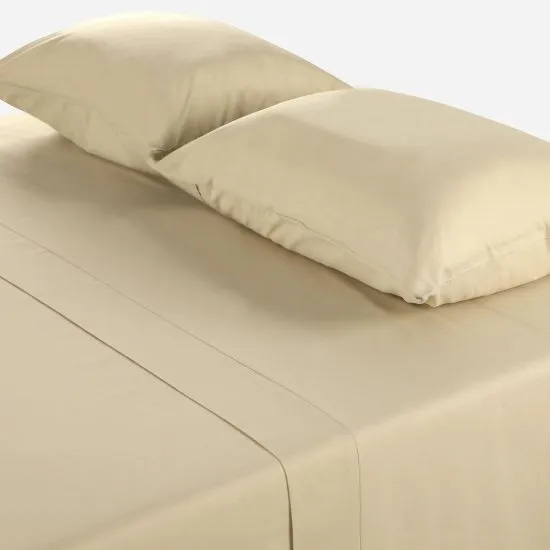 Set Sábanas 2 Plazas 220 Hilos Lisa Taupe Cic - Imagen 2