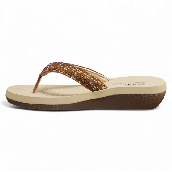 Sandalia Mujer Camel Shine Bonny Franco - Imagen 2