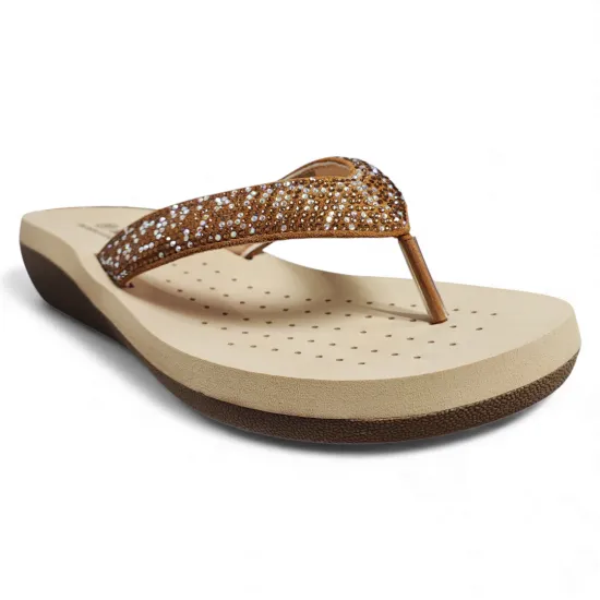 Sandalia Mujer Camel Shine Bonny Franco - Imagen 3