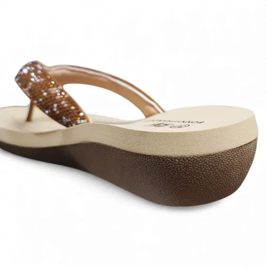 Sandalia Mujer Camel Shine Bonny Franco - Imagen 4