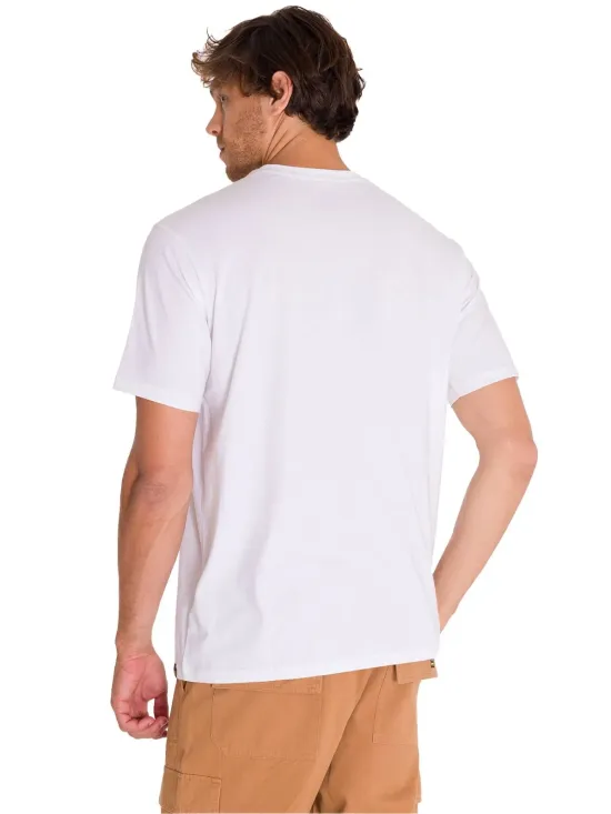 Polera Manga corta Casual Hombre Logo Tee Blanco Cat - Imagen 3