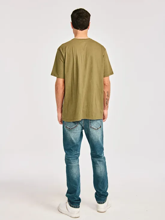 Polera Manga corta Casual Hombre Logo Tee Verde Cat - Imagen 2