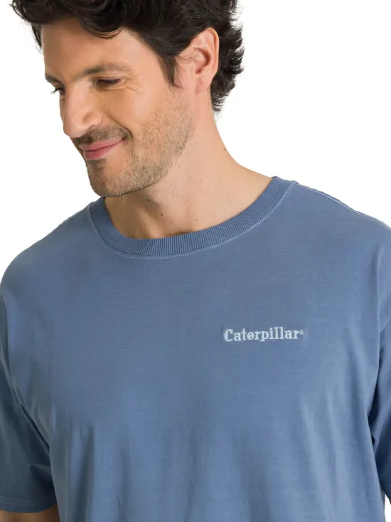 Polera Casual Hombre Heavyweight Relaxed Azul Cat - Imagen 5
