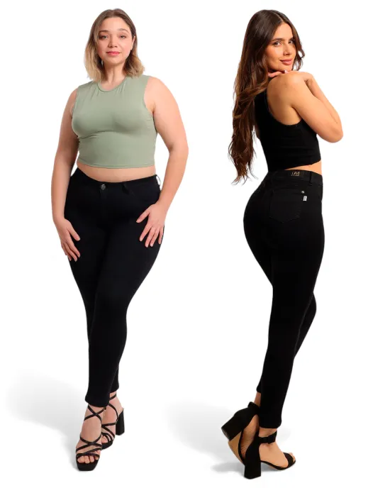 Jeans Mujer Camaro Skinny Negro Divi Jeans - Imagen 2