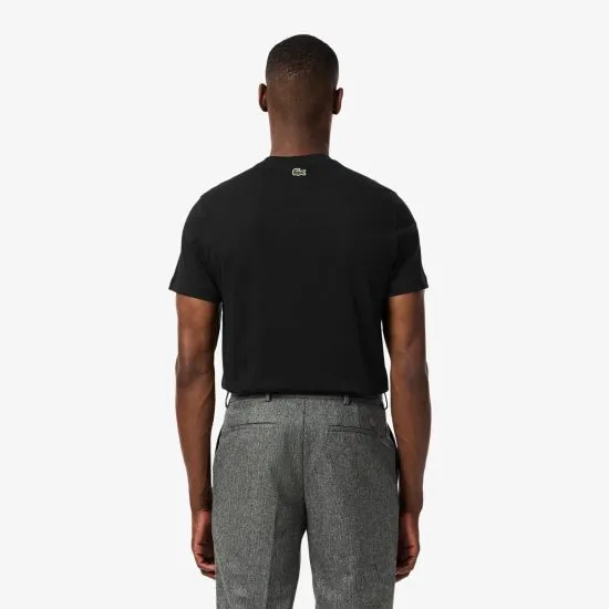 Polera Hombre Algodón Estampa Crocodile Negra Lacoste - Imagen 2