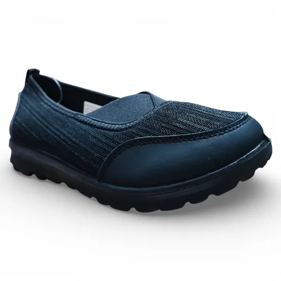 Zapatilla Mujer Mesh Black Ecoflex Confort Diario New Walk - Imagen 2