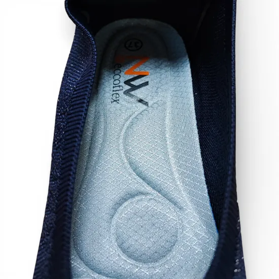 Zapatilla Mujer Mesh Navy Ecoflex Walking Confort New Walk - Imagen 5