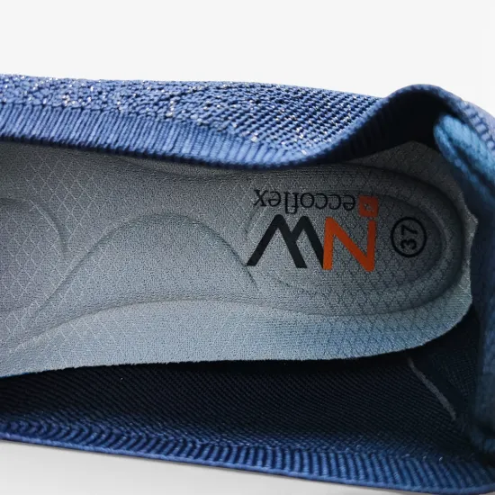 Zapatilla Mujer Mesh Navy Ecoflex Walking Confort New Walk - Imagen 8