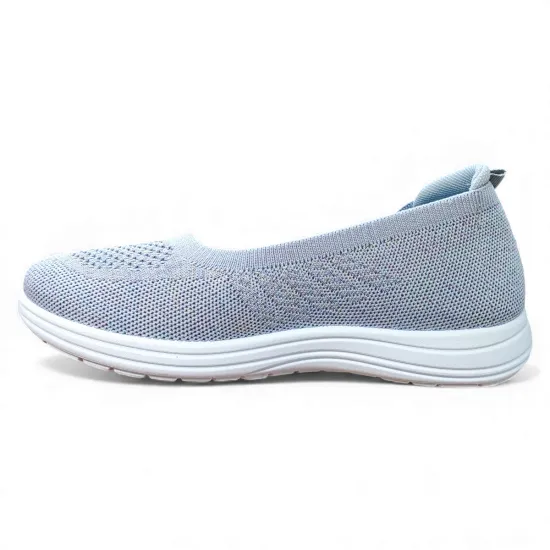 Zapatilla Mujer Mesh Gris Ecoflex Walking Confort New Walk - Imagen 3