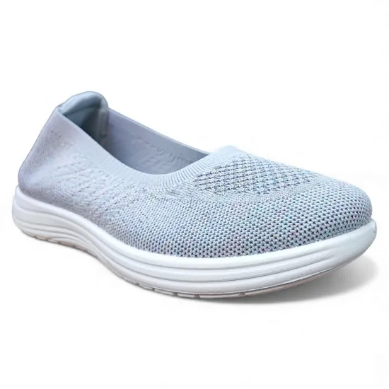 Zapatilla Mujer Mesh Gris Ecoflex Walking Confort New Walk - Imagen 4