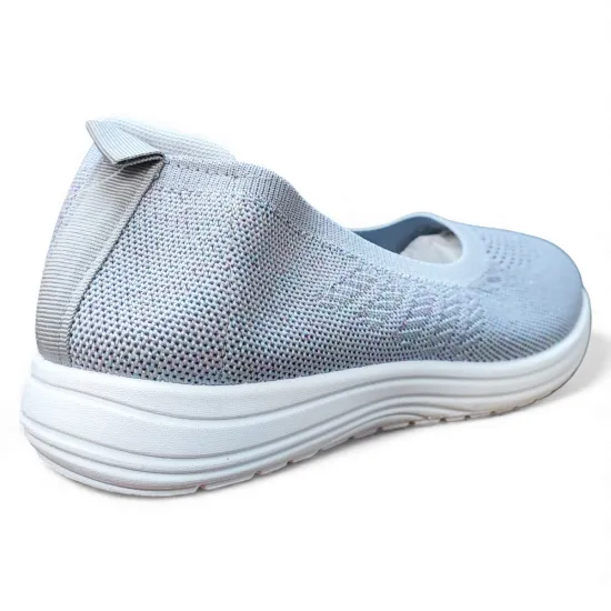 Zapatilla Mujer Mesh Gris Ecoflex Walking Confort New Walk - Imagen 7