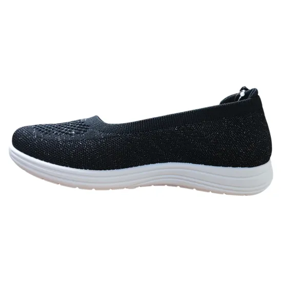 Zapatilla Mujer Mesh Black Ecoflex Walking Ligera New Walk - Imagen 2
