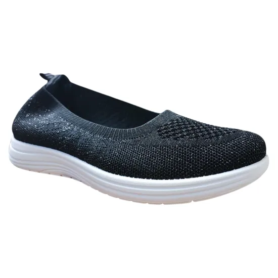 Zapatilla Mujer Mesh Black Ecoflex Walking Ligera New Walk - Imagen 3
