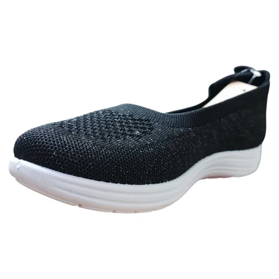Zapatilla Mujer Mesh Black Ecoflex Walking Ligera New Walk - Imagen 5