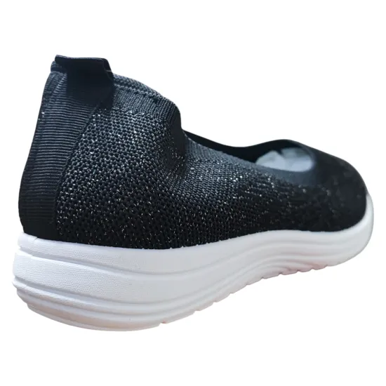Zapatilla Mujer Mesh Black Ecoflex Walking Ligera New Walk - Imagen 6