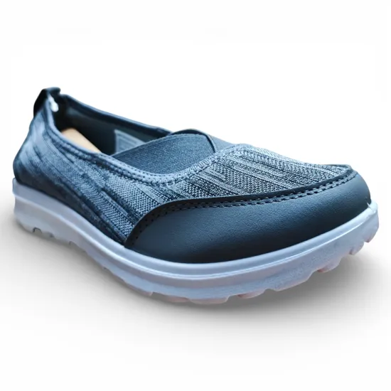 Zapatilla Mujer Gris Mesh Ecoflex Confort Diario New Walk - Imagen 2