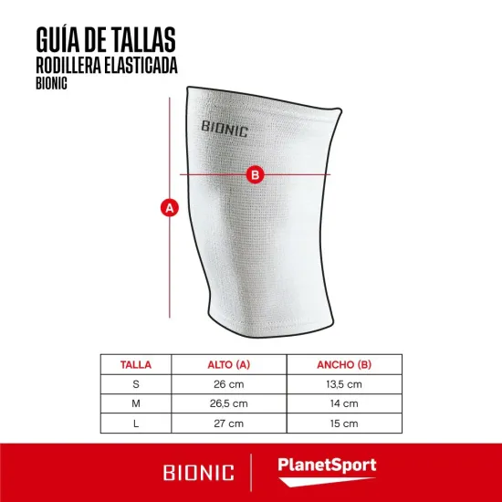 Rodillera Elástica Deportiva Blanca Soporte Básico Bionic - Imagen 2