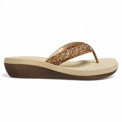Sandalia Mujer Camel Shine Bonny Franco