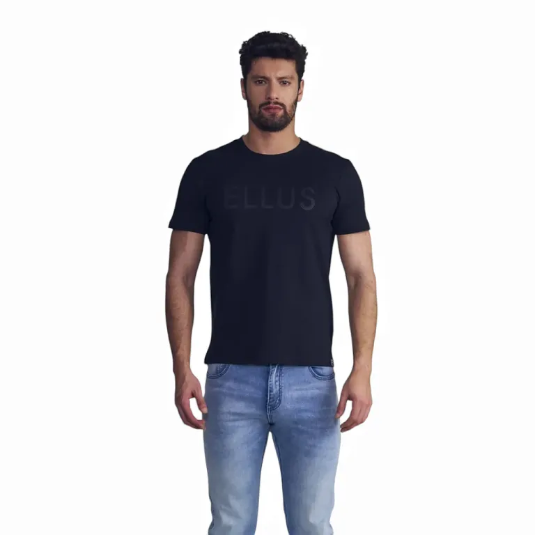 Polera Hombre Silicone Wash Negra Ellus