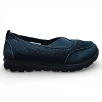 Zapatilla Mujer Mesh Black Ecoflex Confort Diario New Walk