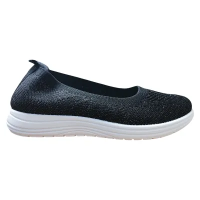 Zapatilla Mujer Mesh Black Ecoflex Walking Ligera New Walk