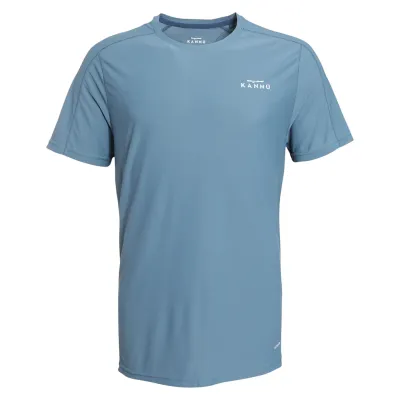 Polera Hombre Sport Manga Corta Dry Fit Azul Acero Kannu