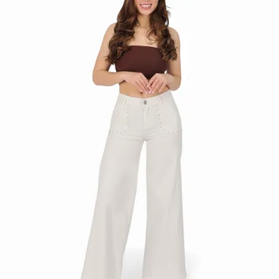 Jeans Mujer Wide Leg Giulia White Divine