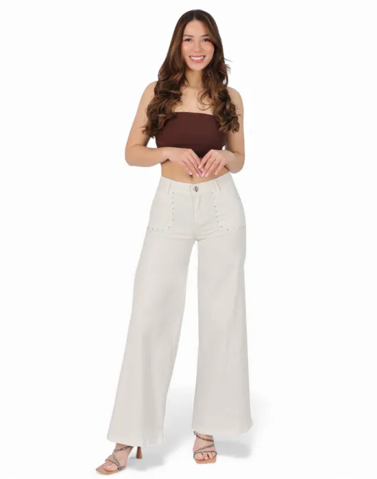 Jeans Mujer Wide Leg Giulia White Divine