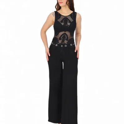 Jeans Mujer Marsella Black Wide Leg Divine