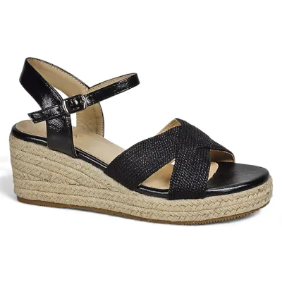 Sandalia Mujer Plataforma Yute Negra Daisa Begoña