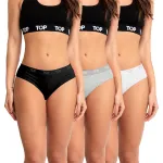 Pack 3 Calzon Bikini Mujer C11 Algodon TOP