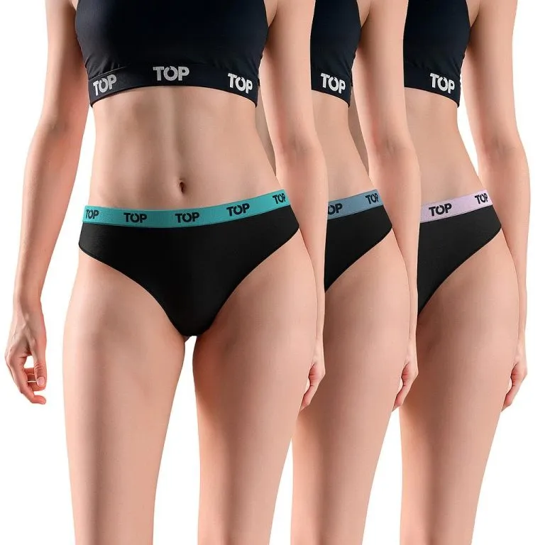 Pack 3 Calzon Bikini Mujer Elasticado C14 Algodon TOP