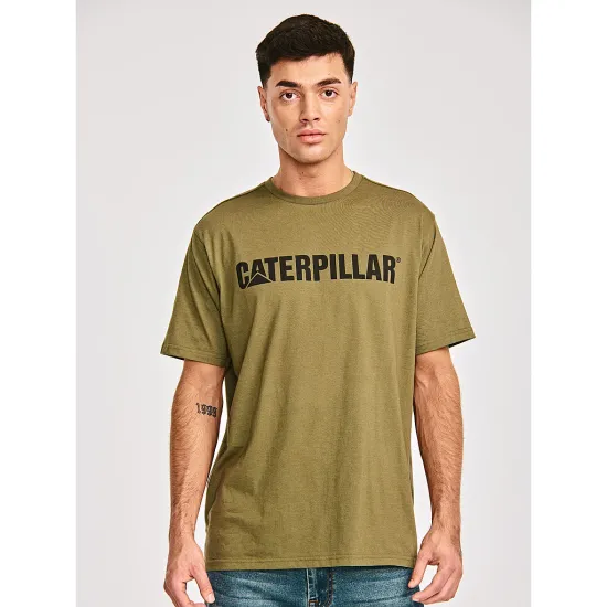 Polera Manga corta Casual Hombre Logo Tee Verde Cat