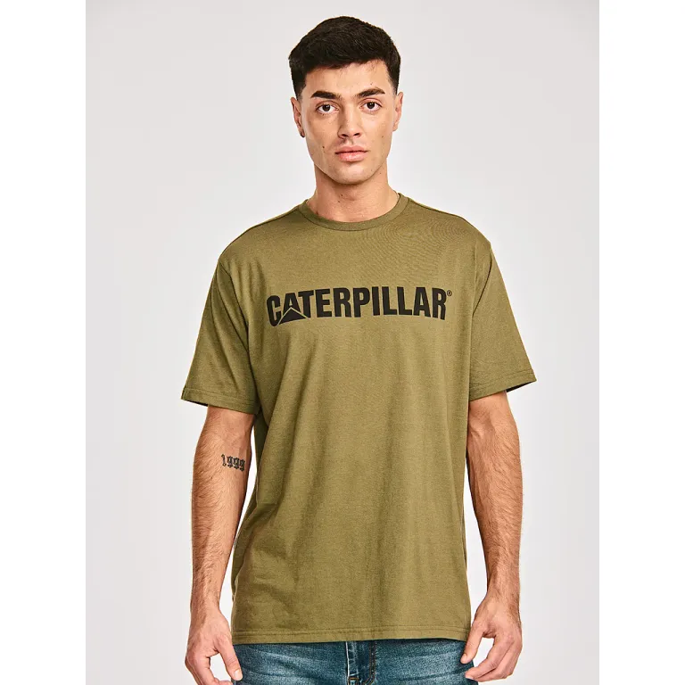 Polera Manga corta Casual Hombre Logo Tee Verde Cat