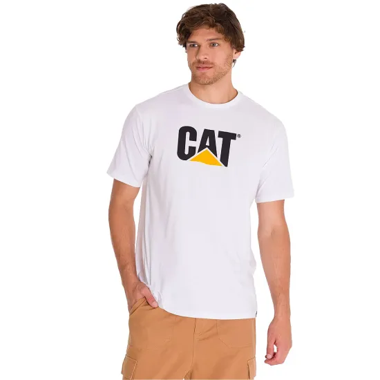 Polera Manga corta Casual Hombre Logo Tee Blanco Cat