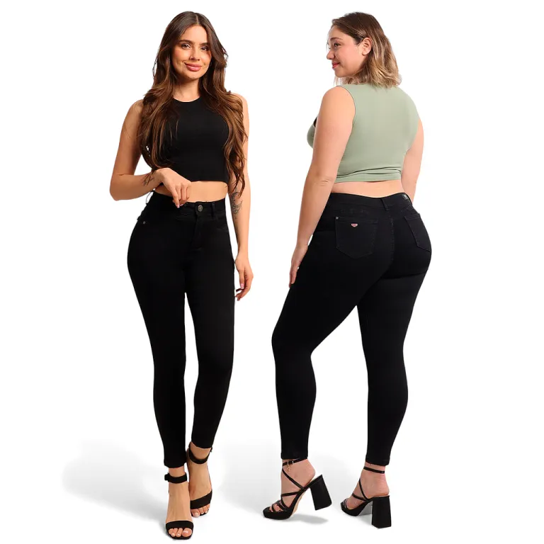 Jeans Mujer Camaro Skinny Negro Divi Jeans