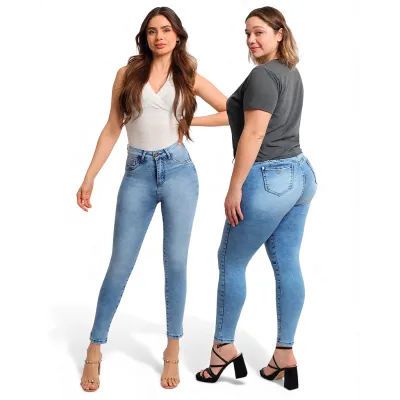 Jeans Mujer Camaro Light Blue Strass Skinny Divi