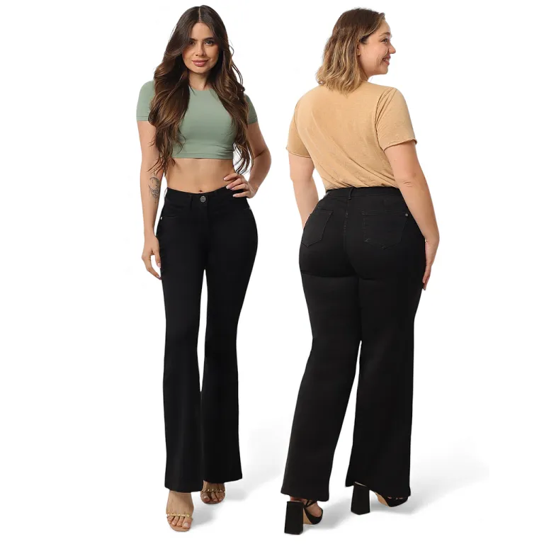 Jeans Mujer Mustang Black Strass Flare Divi